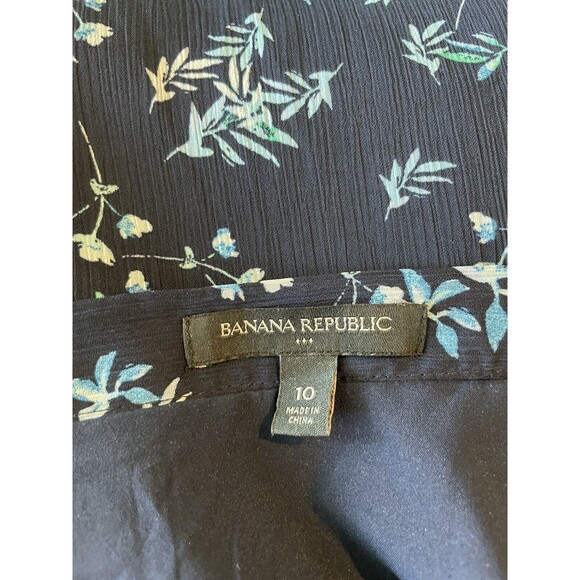 🌼 Banana Republic Navy Floral A-Line Skirt Size 10 - Picture 6 of 7